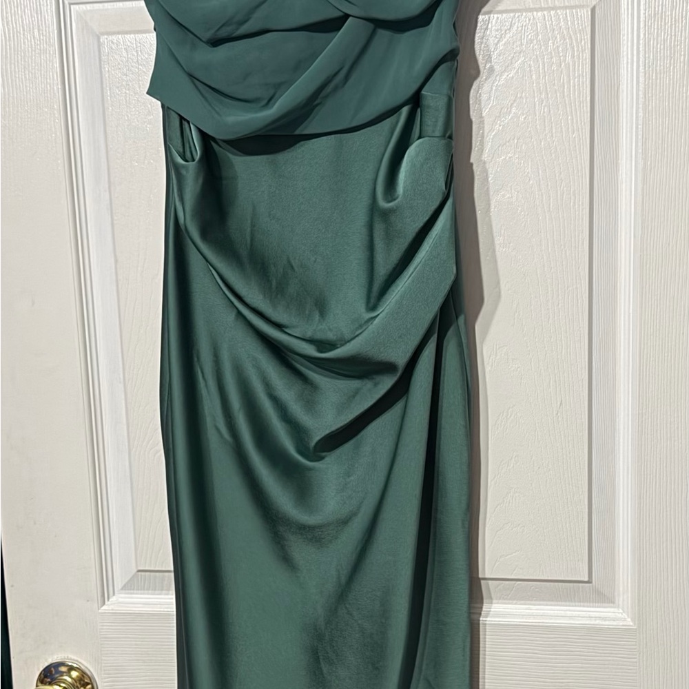 House of CB Teia Satin & Georgette Corset Midi Dress